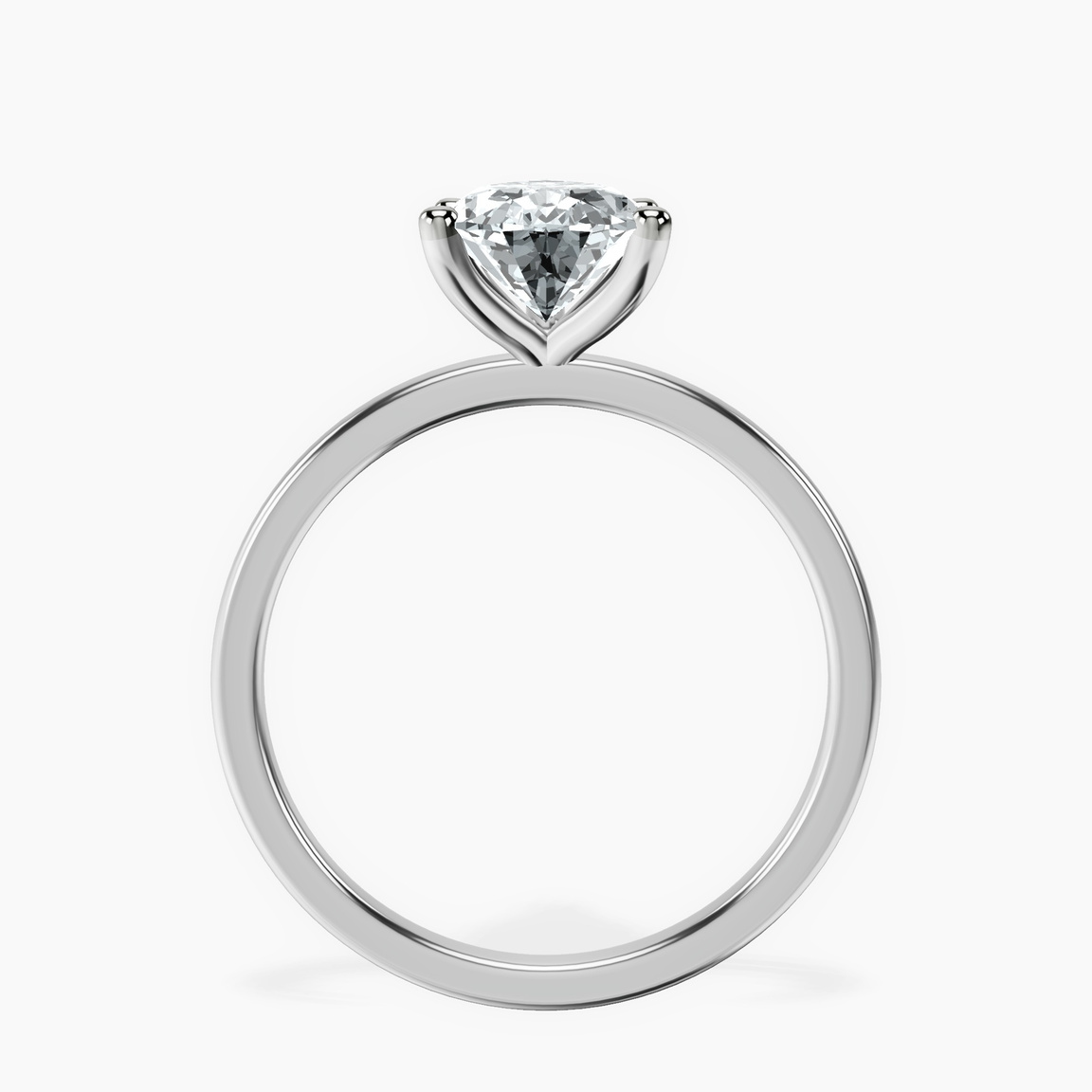 Platinum Four Prong Solitaire 1.5mm Lab Diamond Ring side right image one