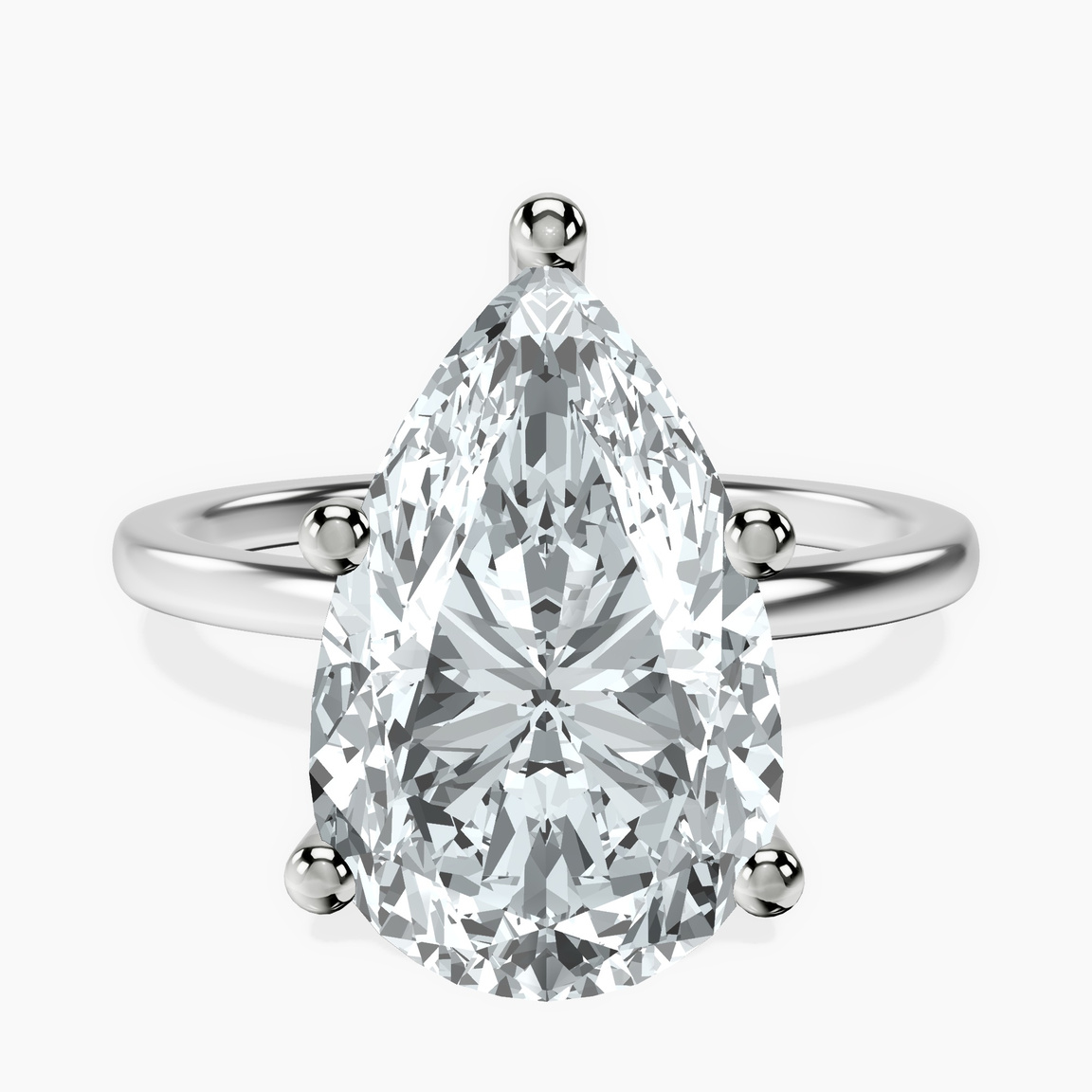 18kt White Gold Four Prong Solitaire 1.5mm Lab Diamond Ring front image