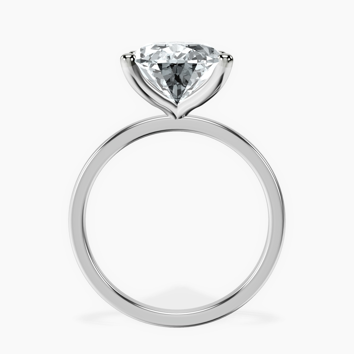 18kt White Gold Four Prong Solitaire 1.5mm Lab Diamond Ring side right image one