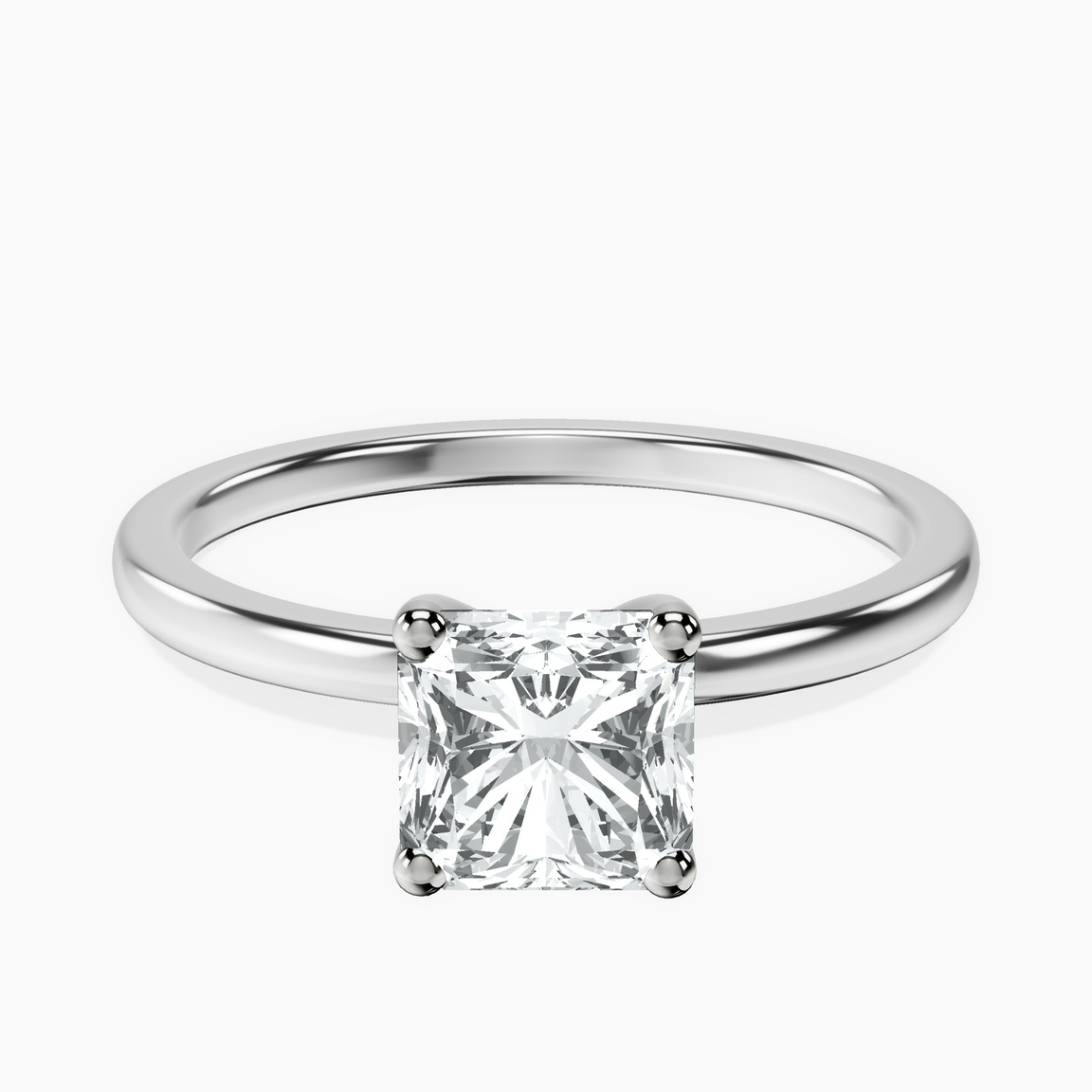 Platinum Four Prong Solitaire 1.5mm Lab Diamond Ring front image
