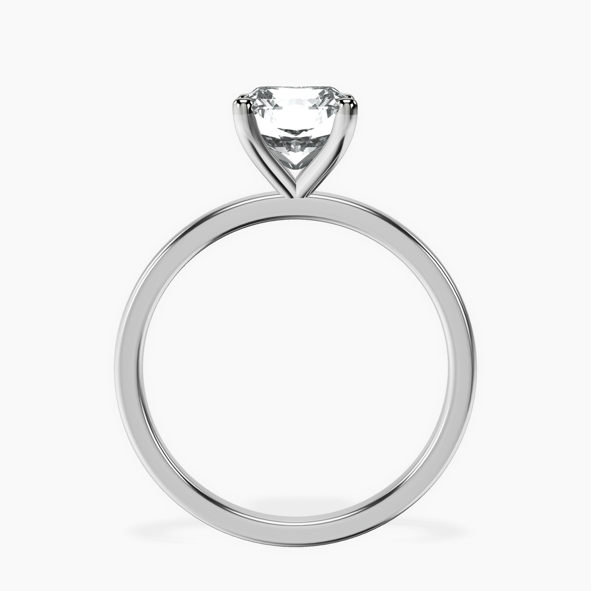 Platinum Four Prong Solitaire 1.5mm Lab Diamond Ring side right image one