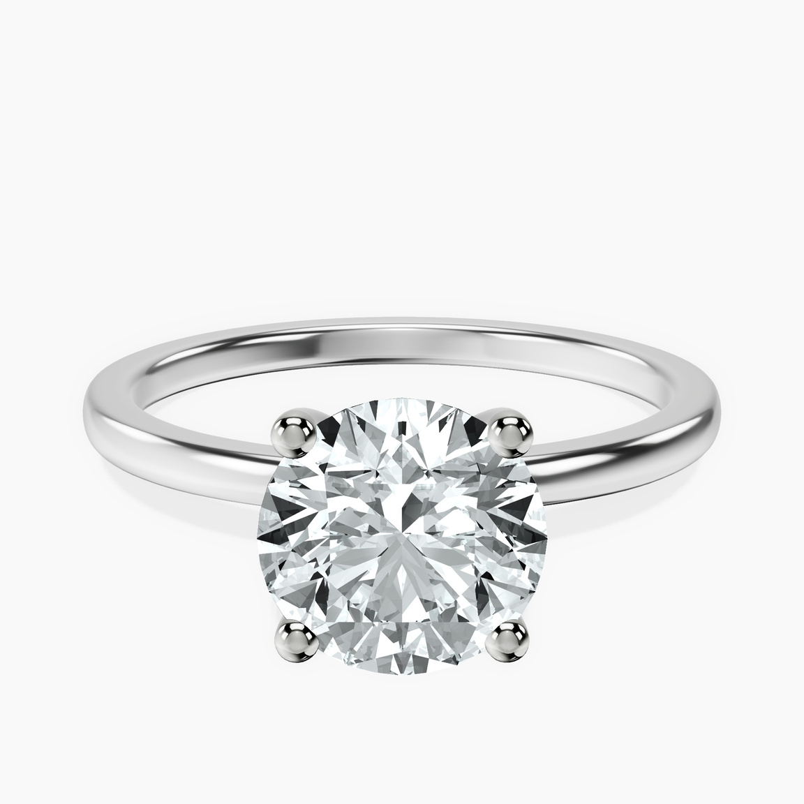 Platinum Four Prong Solitaire 1.5mm Lab Diamond Ring front image