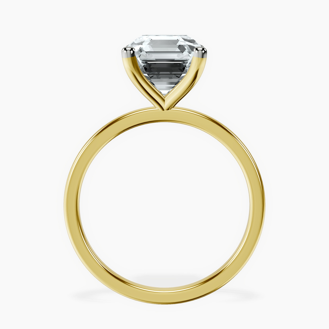 10kt Yellow Gold Four Prong Solitaire 1.5mm Lab Diamond Ring side right image one