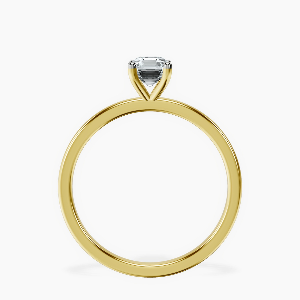 18kt Yellow Gold Four Prong Solitaire 1.5mm Lab Diamond Ring side right image one
