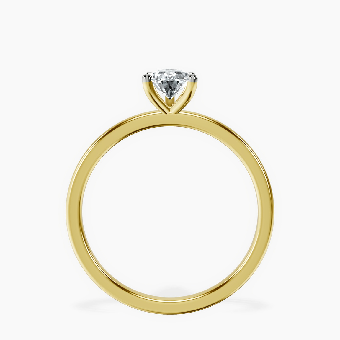 10kt Yellow Gold Four Prong Solitaire 1.5mm Lab Diamond Ring side right image one