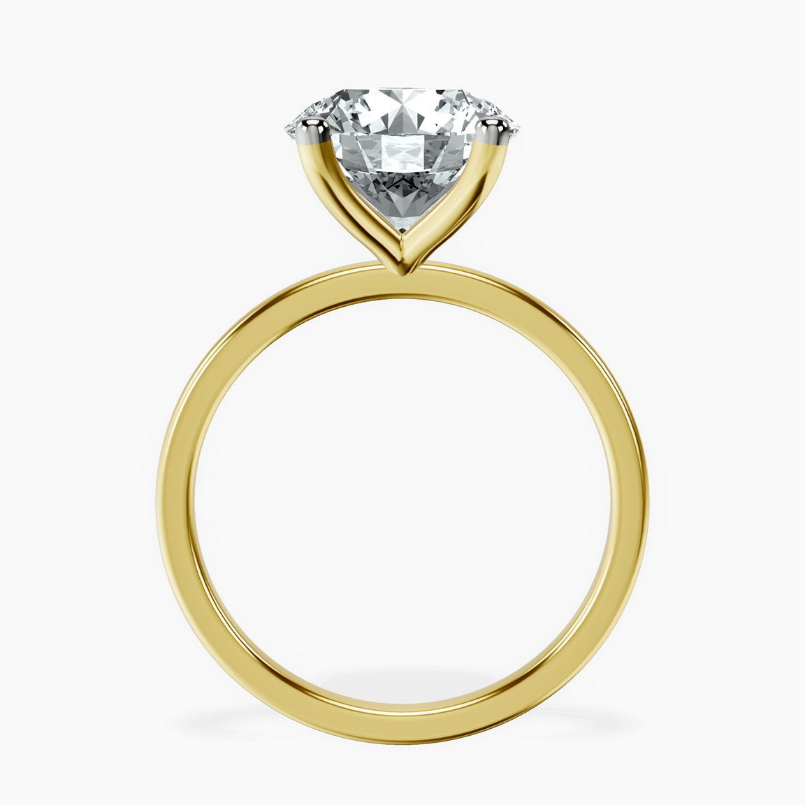 18kt Yellow Gold Four Prong Solitaire 1.5mm Lab Diamond Ring side right image one