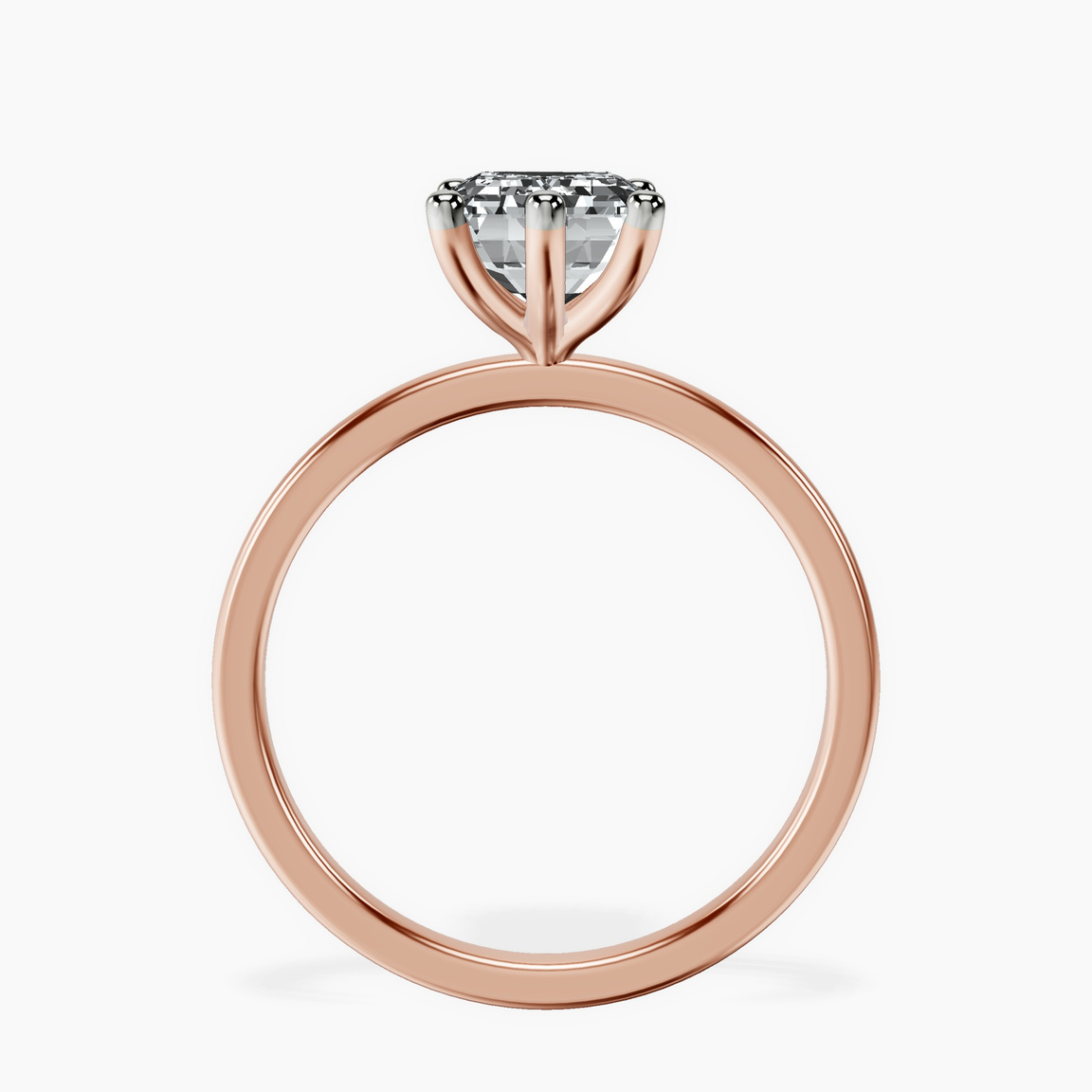 18kt Rose Gold Six Prong Solitaire 1.5mm Lab Diamond Ring side right image one
