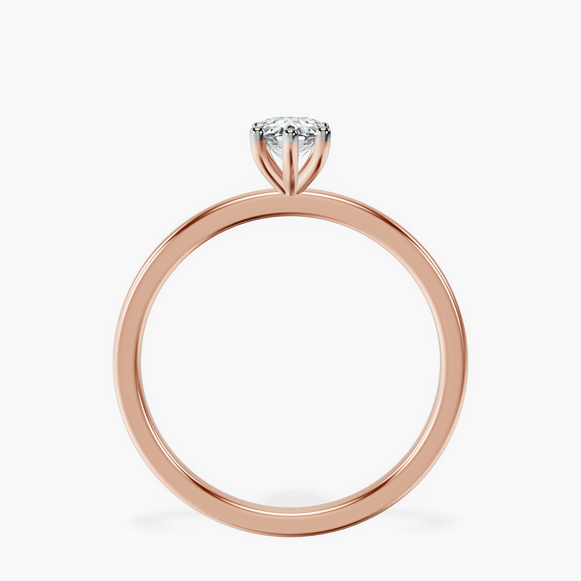 18kt Rose Gold Six Prong Solitaire 1.5mm Lab Diamond Ring side right image one
