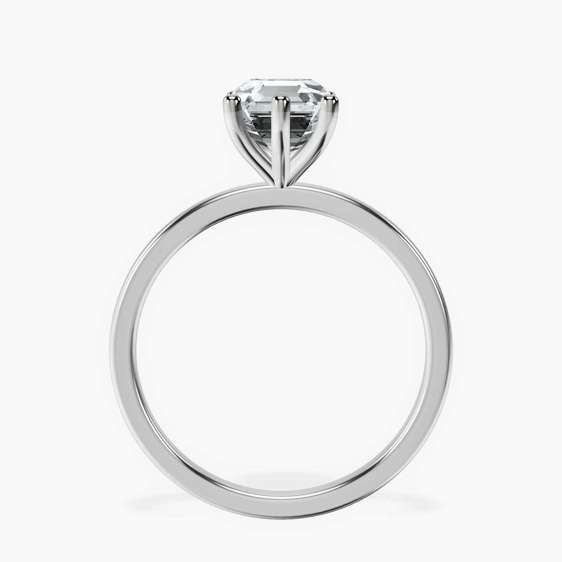 9ct White Gold Six Prong Solitaire 1.5mm Lab Diamond Ring side right image one