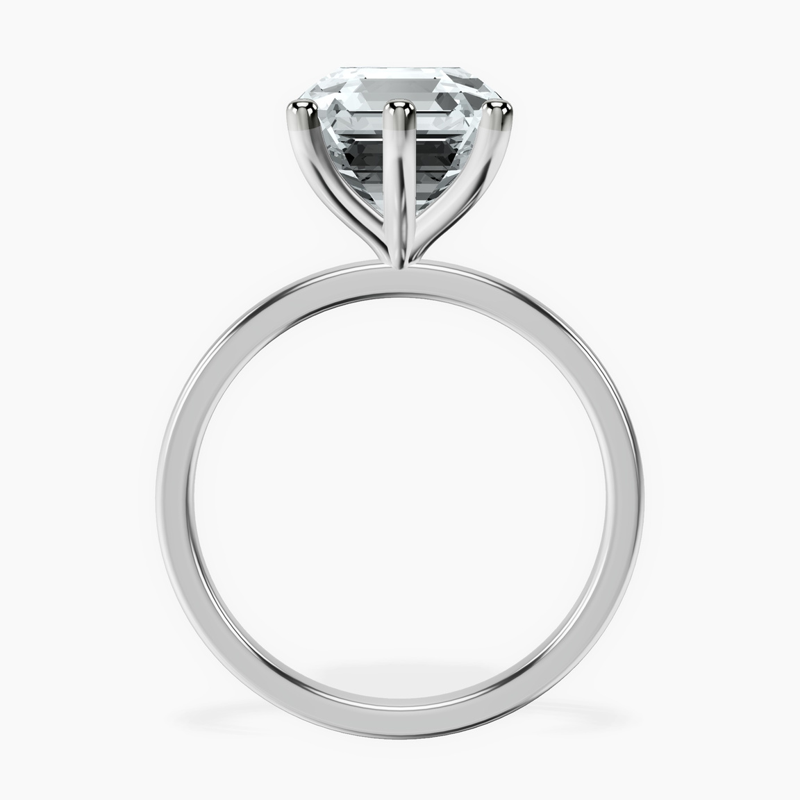 18kt White Gold Six Prong Solitaire 1.5mm Lab Diamond Ring side right image one