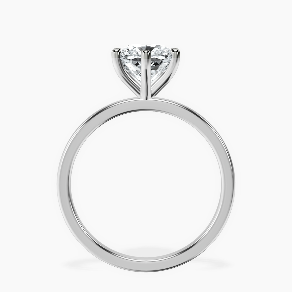 Platinum Six Prong Solitaire 1.5mm Lab Diamond Ring side right image one