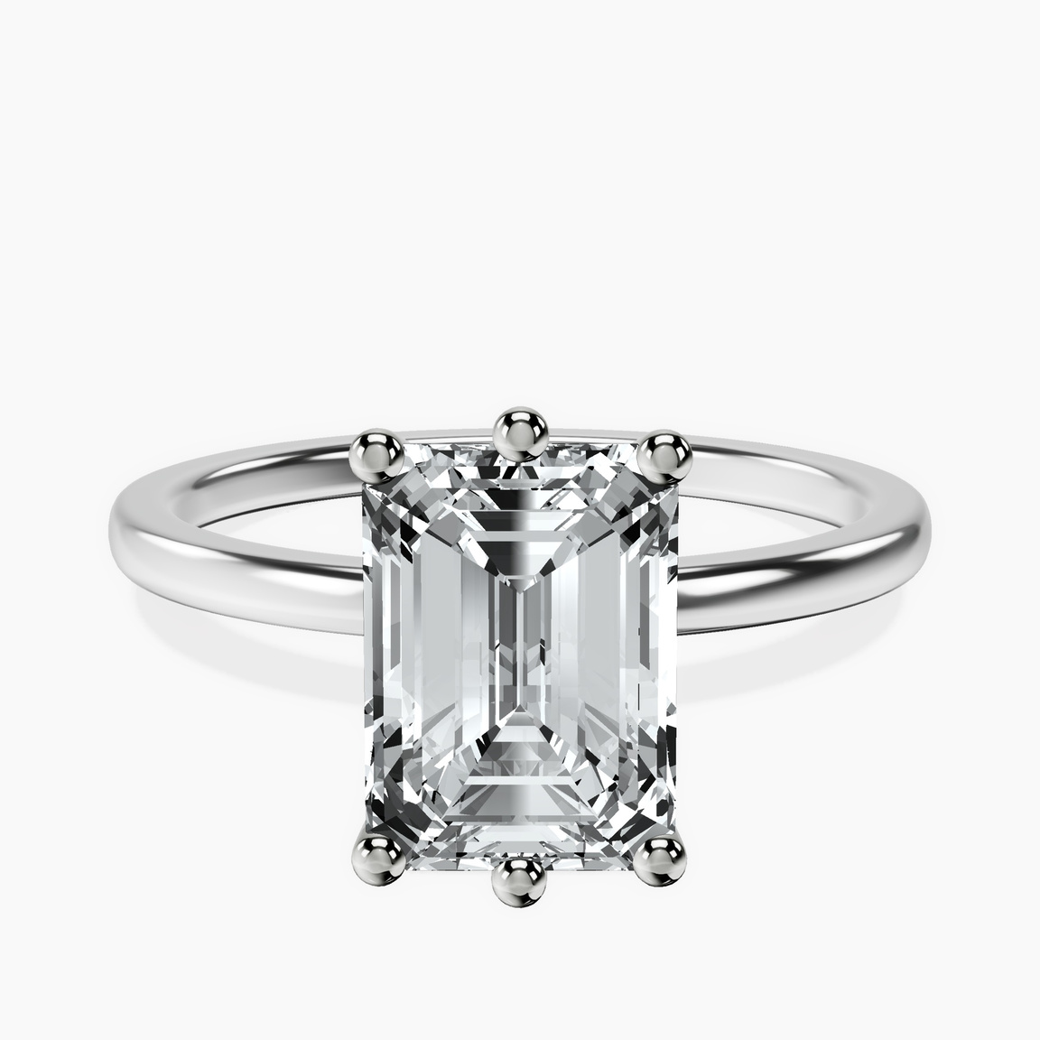 18kt White Gold Six Prong Solitaire 1.5mm Lab Diamond Ring front image