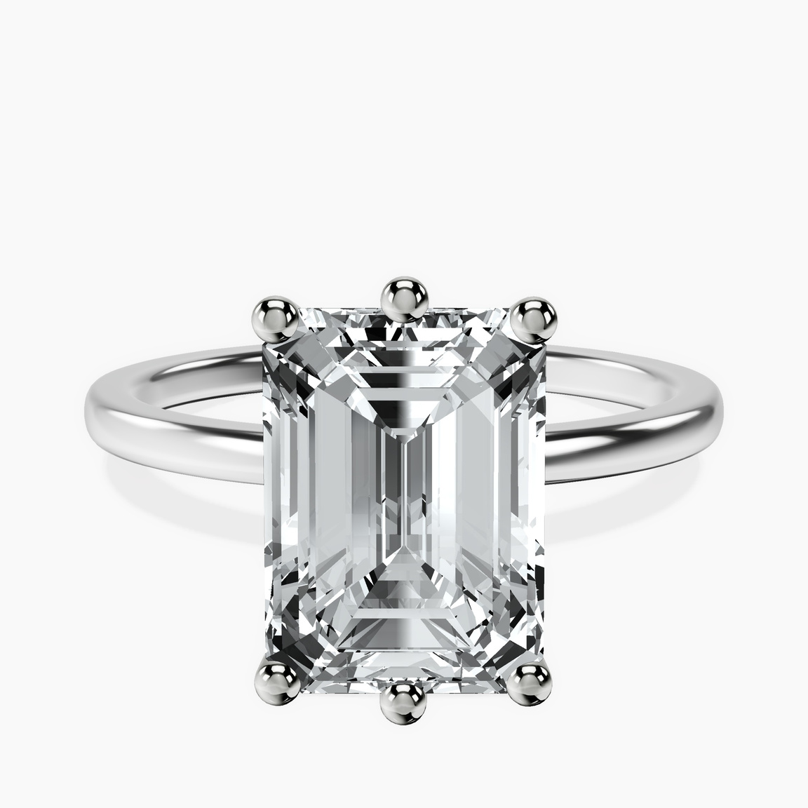 18kt White Gold Six Prong Solitaire 1.5mm Lab Diamond Ring front image