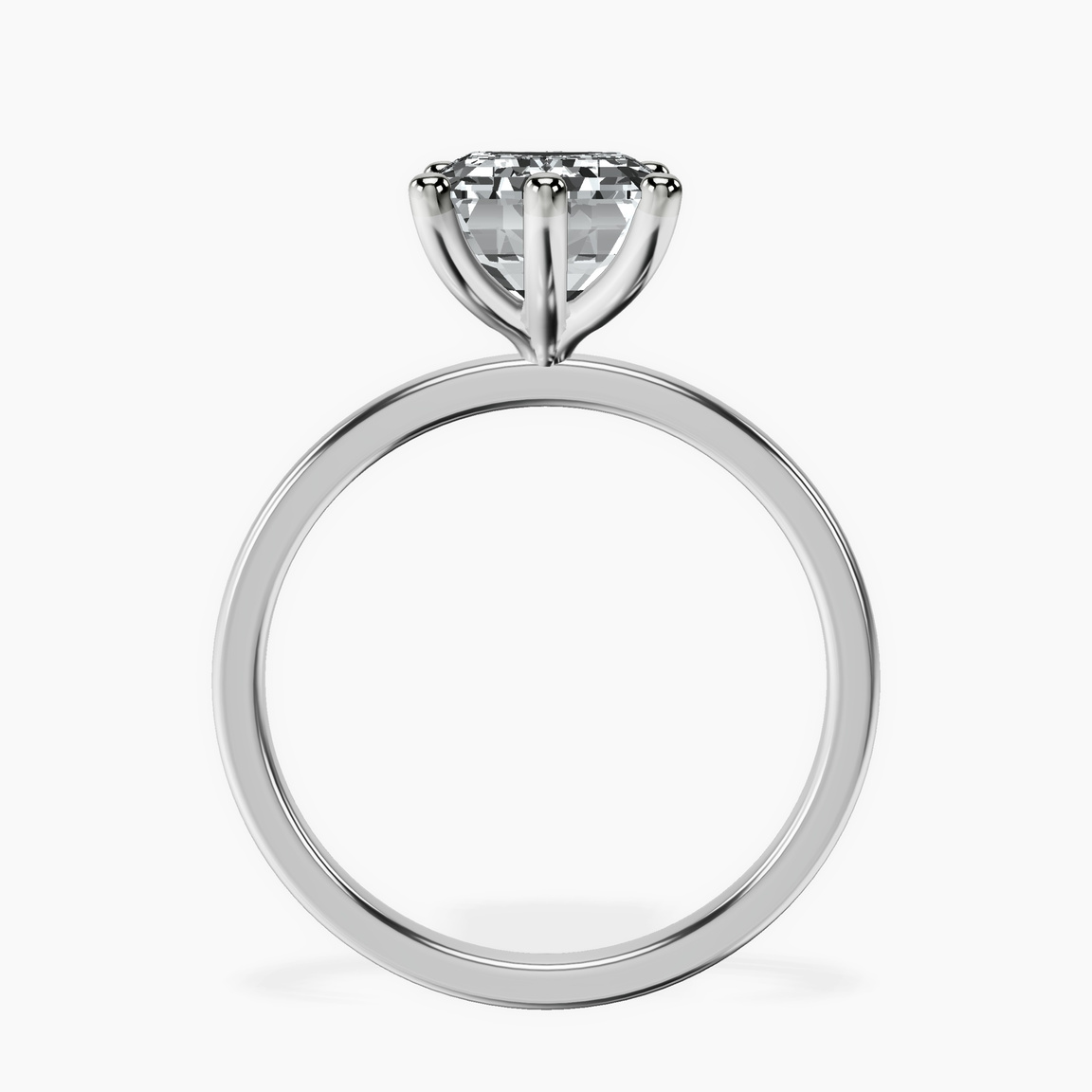 18kt White Gold Six Prong Solitaire 1.5mm Lab Diamond Ring side right image one