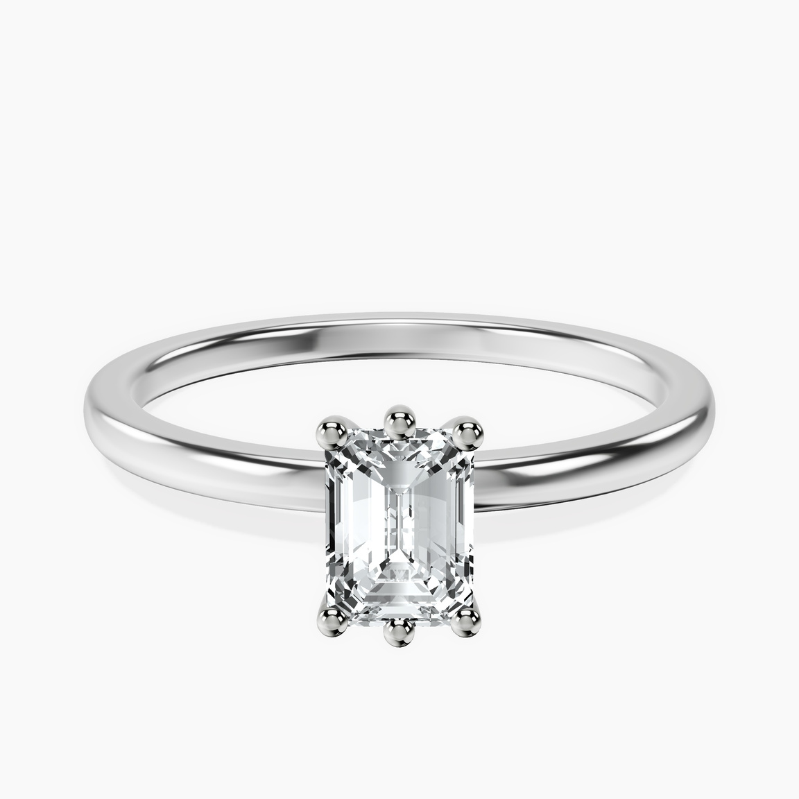 14kt White Gold Six Prong Solitaire 1.5mm Lab Diamond Ring front image