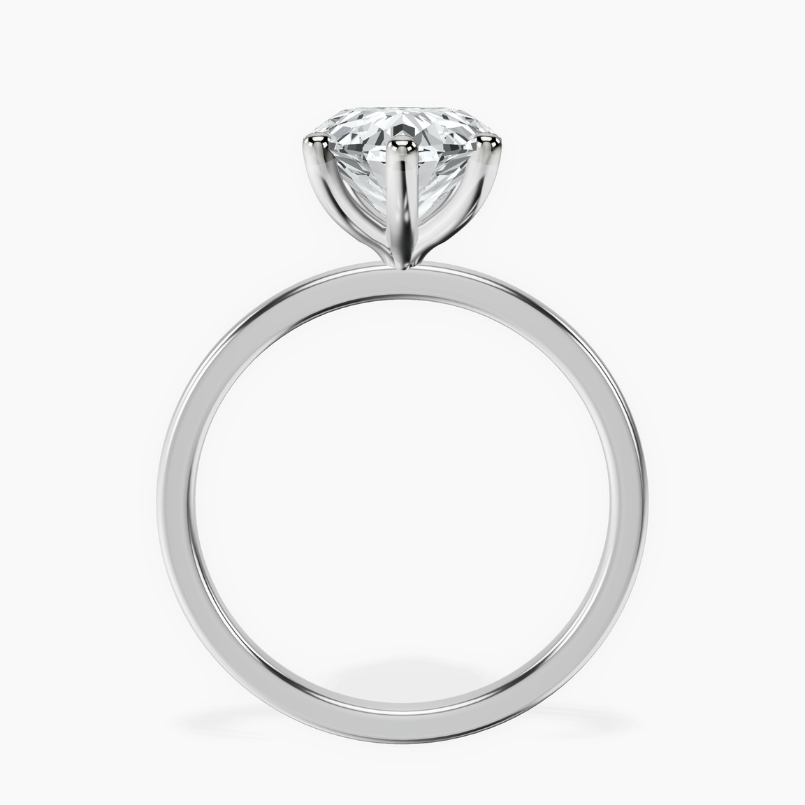 18kt White Gold Six Prong Solitaire 1.5mm Lab Diamond Ring side right image one