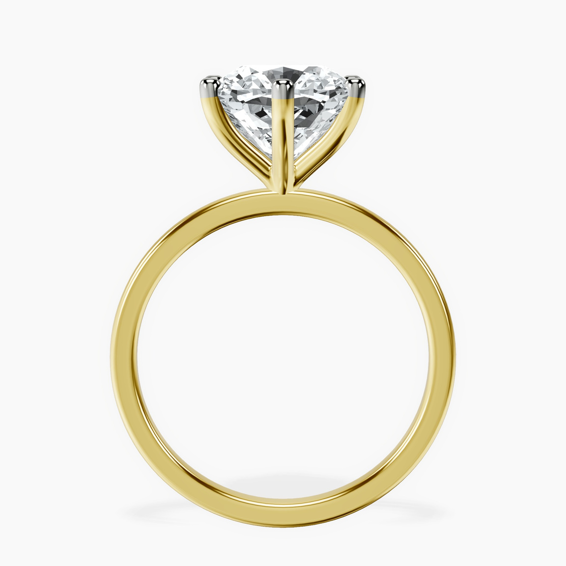 14kt Yellow Gold Six Prong Solitaire 1.5mm Lab Diamond Ring side right image one