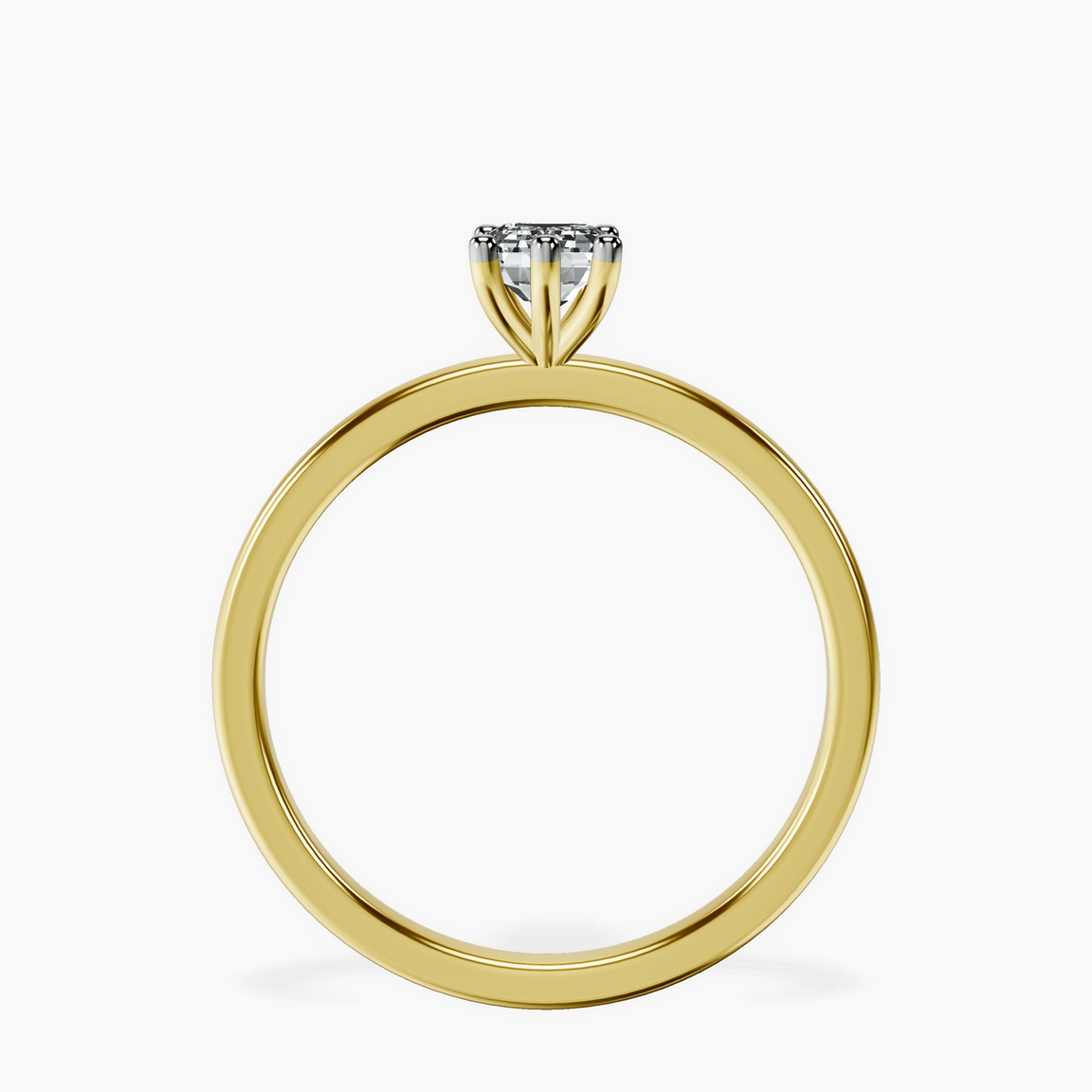 14kt Yellow Gold Six Prong Solitaire 1.5mm Lab Diamond Ring side right image one