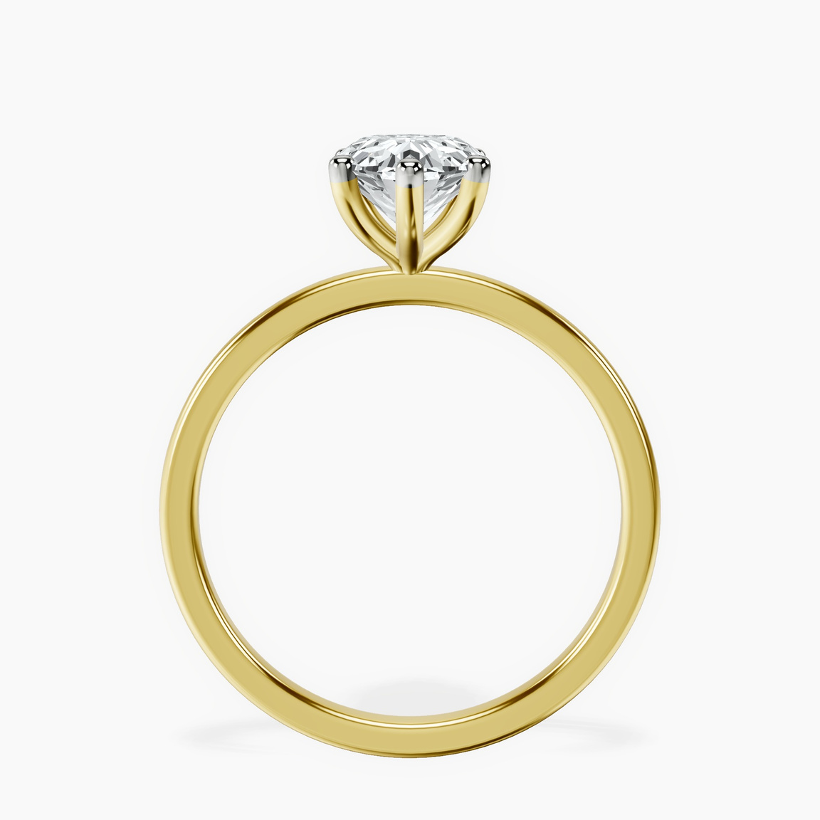 9ct Yellow Gold Six Prong Solitaire 1.5mm Lab Diamond Ring side right image one