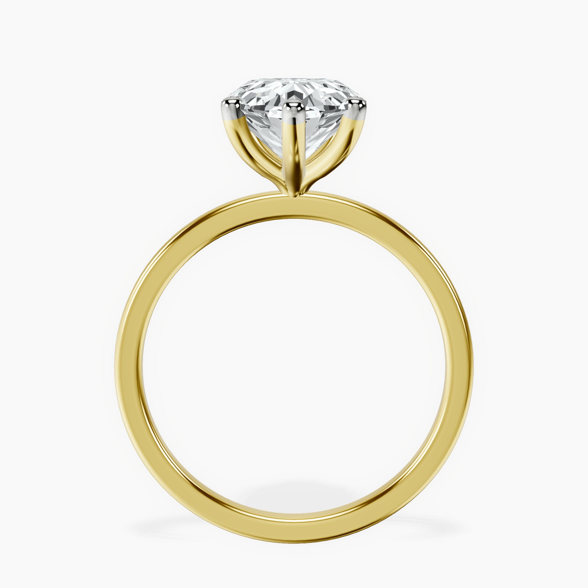 10kt Yellow Gold Six Prong Solitaire 1.5mm Lab Diamond Ring side right image one