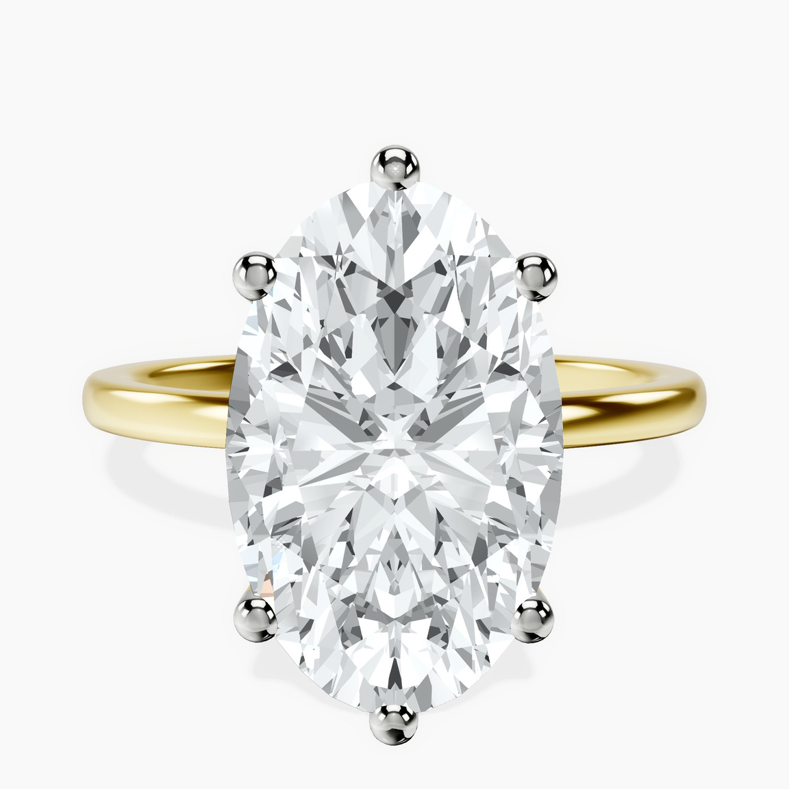 18kt Yellow Gold Six Prong Solitaire 1.5mm Lab Diamond Ring front image