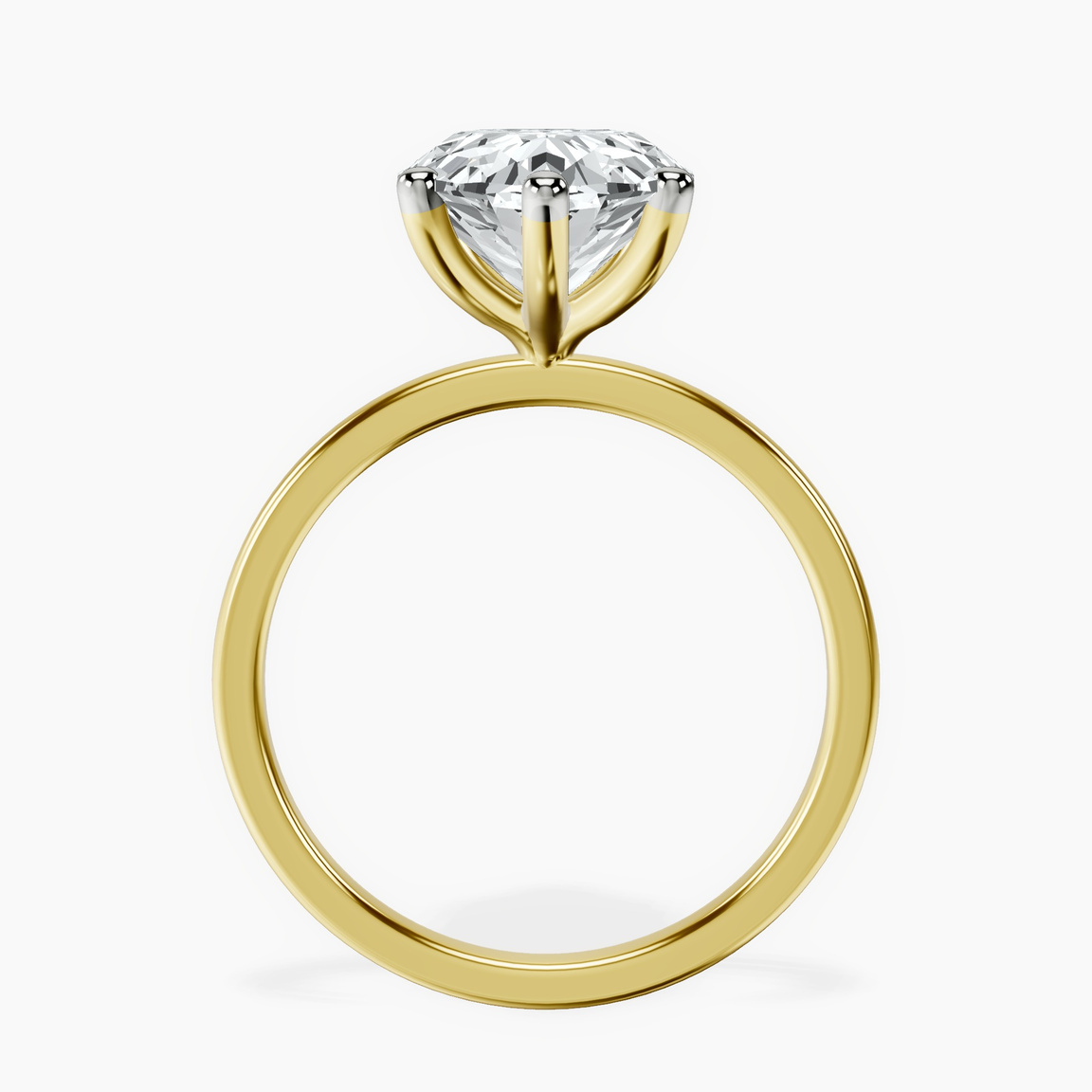 18kt Yellow Gold Six Prong Solitaire 1.5mm Lab Diamond Ring side right image one