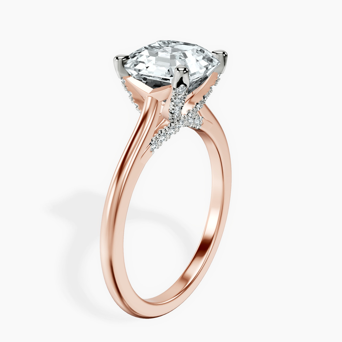 10kt Rose Gold Agnes Criss cross Prong Solitaire 1.5mm Lab Diamond Ring standing product image one