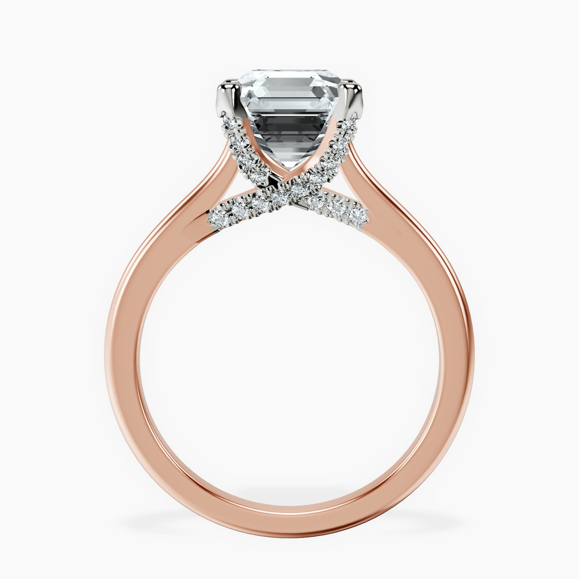 10kt Rose Gold Agnes Criss cross Prong Solitaire 1.5mm Lab Diamond Ring side right image one