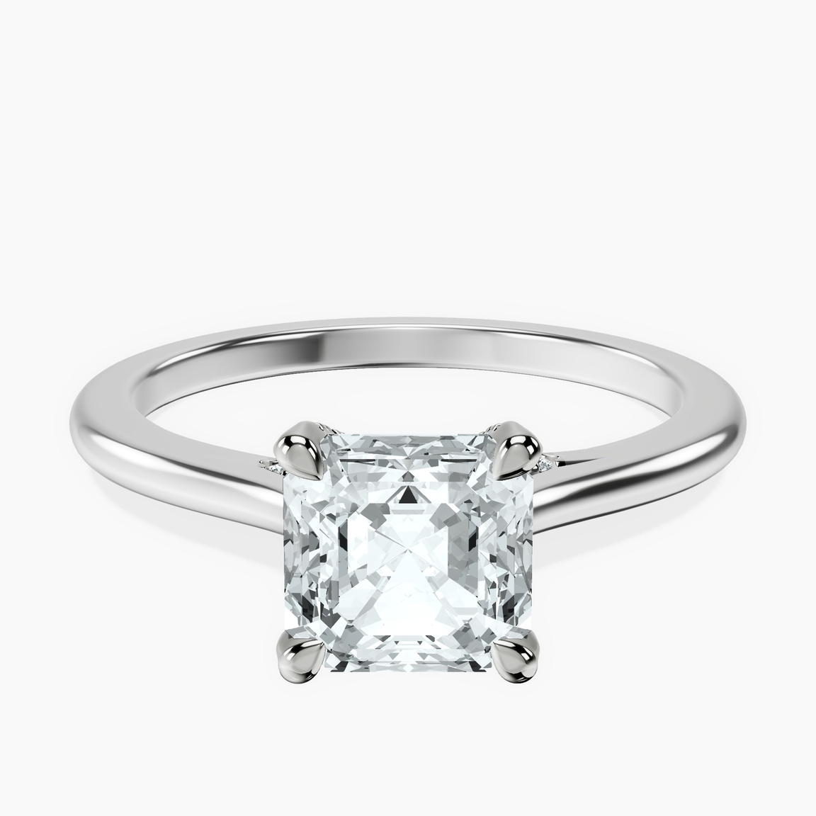 Platinum Agnes Criss cross Prong Solitaire 1.5mm Lab Diamond Ring front image