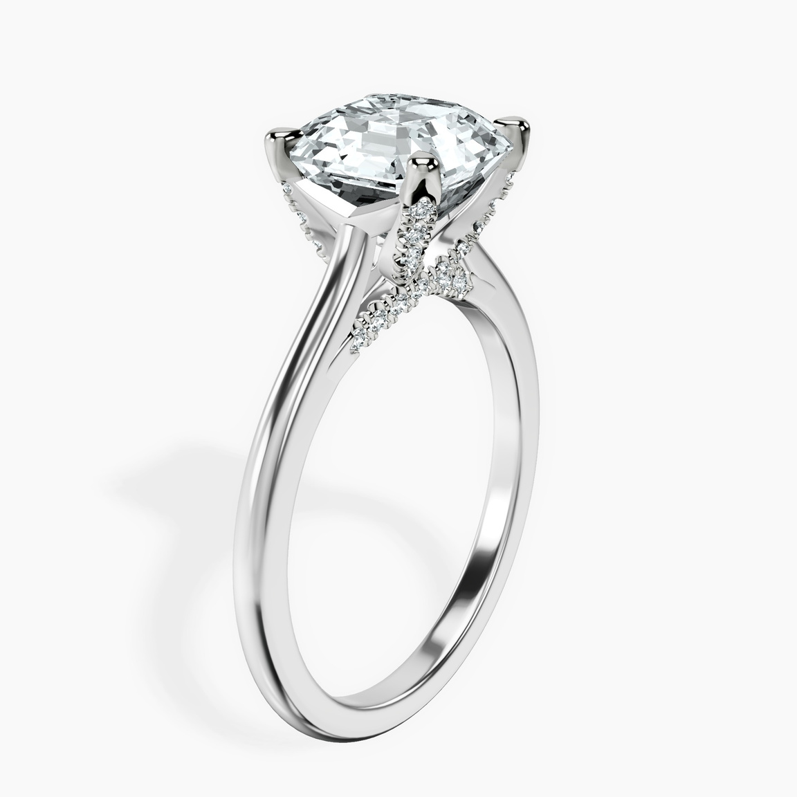 Platinum Agnes Criss cross Prong Solitaire 1.5mm Lab Diamond Ring standing product image one