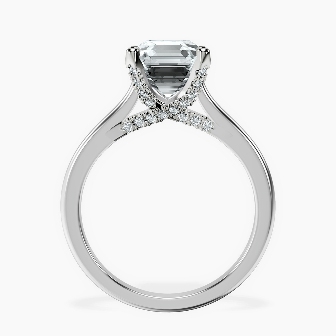 Platinum Agnes Criss cross Prong Solitaire 1.5mm Lab Diamond Ring side right image one