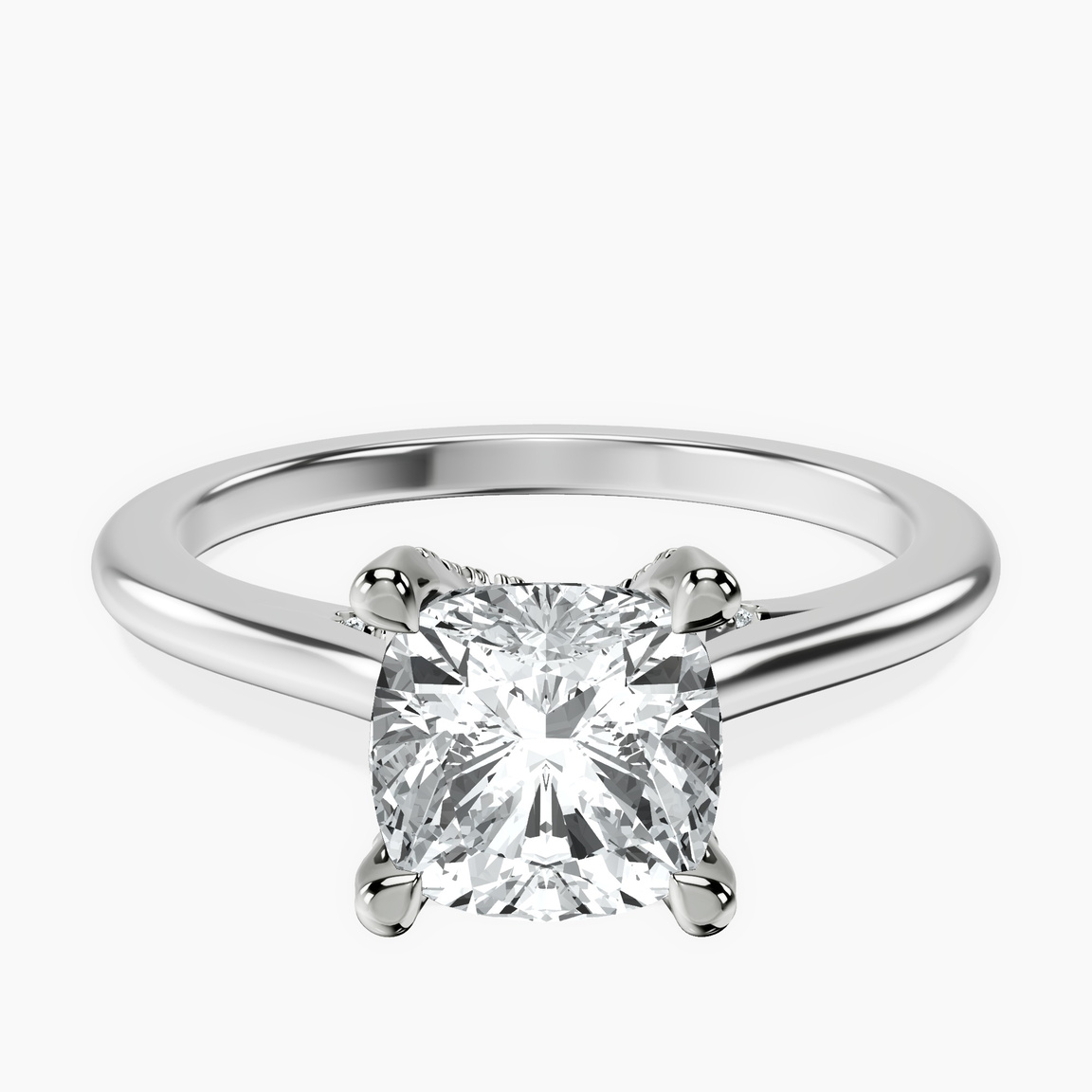 Platinum Agnes Criss cross Prong Solitaire 1.5mm Lab Diamond Ring front image