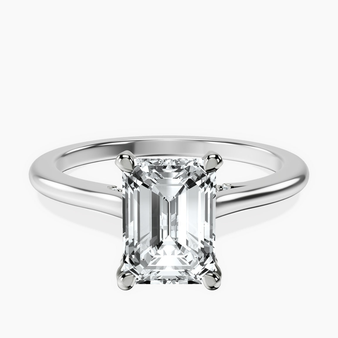 10kt White Gold Agnes Criss cross Prong Solitaire 1.5mm Lab Diamond Ring front image