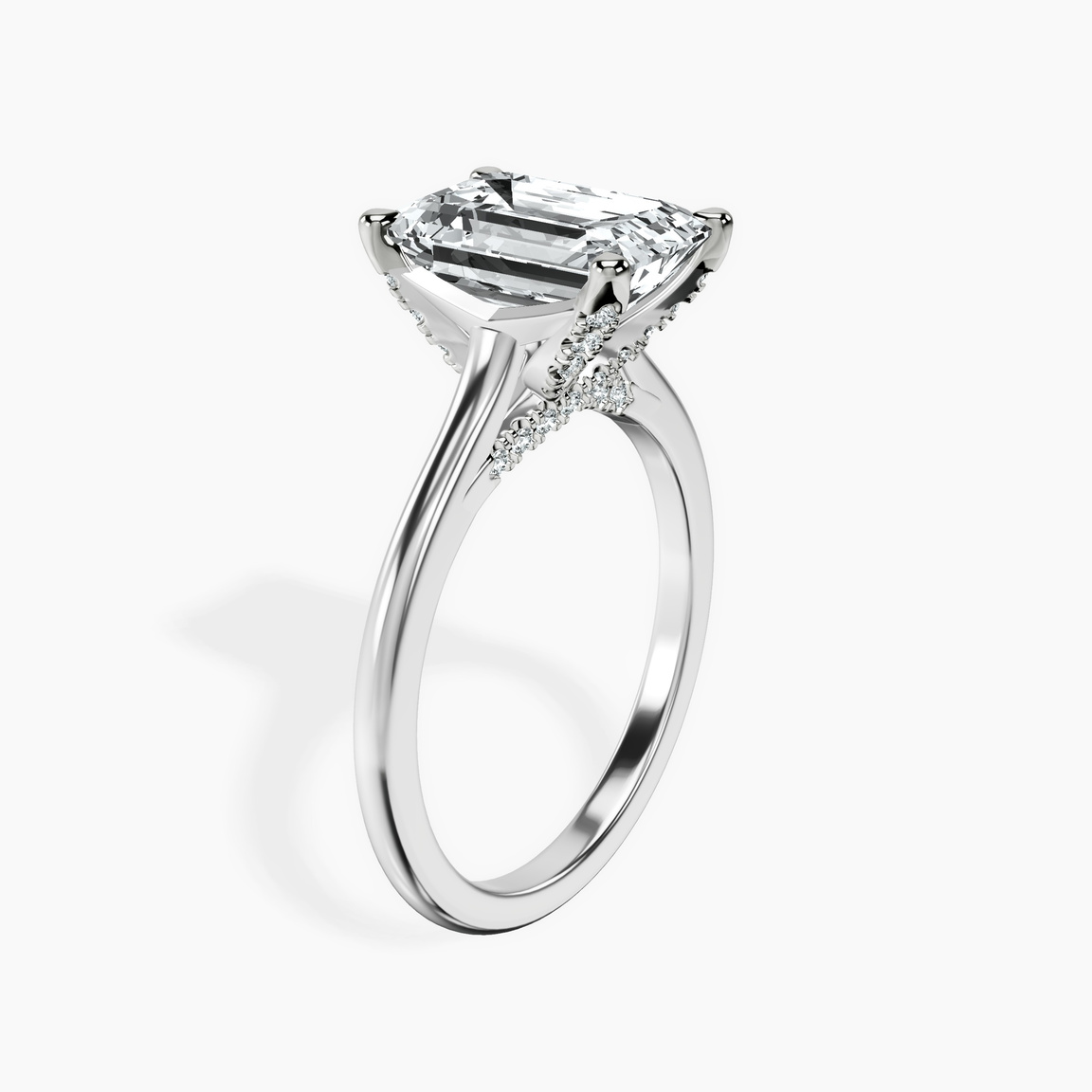 10kt White Gold Agnes Criss cross Prong Solitaire 1.5mm Lab Diamond Ring standing product image one