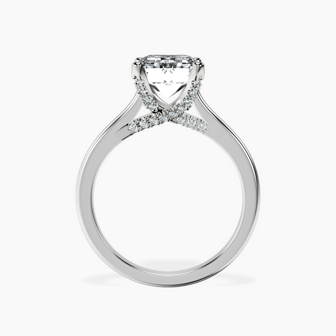 10kt White Gold Agnes Criss cross Prong Solitaire 1.5mm Lab Diamond Ring side right image one