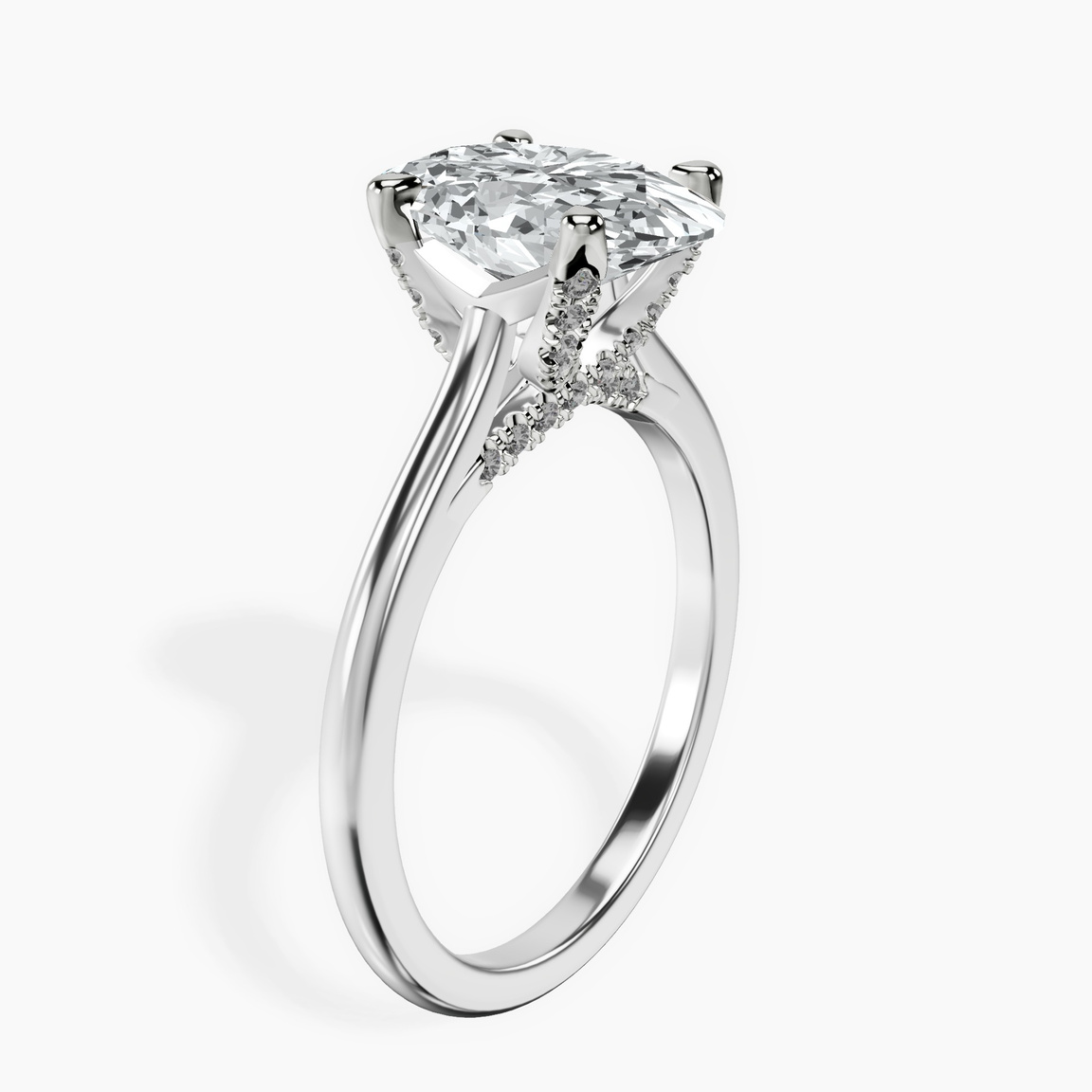 Platinum Agnes Criss cross Prong Solitaire 1.5mm Lab Diamond Ring standing product image one