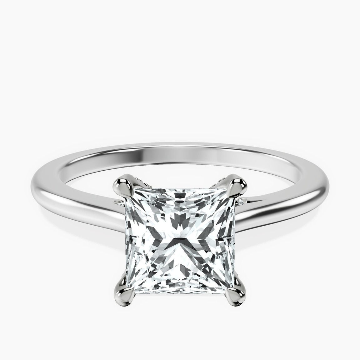 10kt White Gold Agnes Criss cross Prong Solitaire 1.5mm Lab Diamond Ring front image