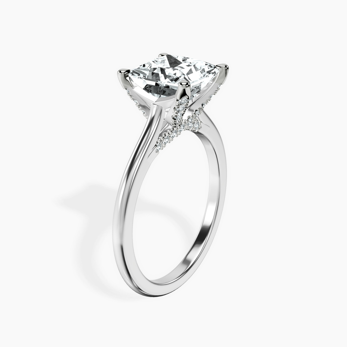 10kt White Gold Agnes Criss cross Prong Solitaire 1.5mm Lab Diamond Ring standing product image one