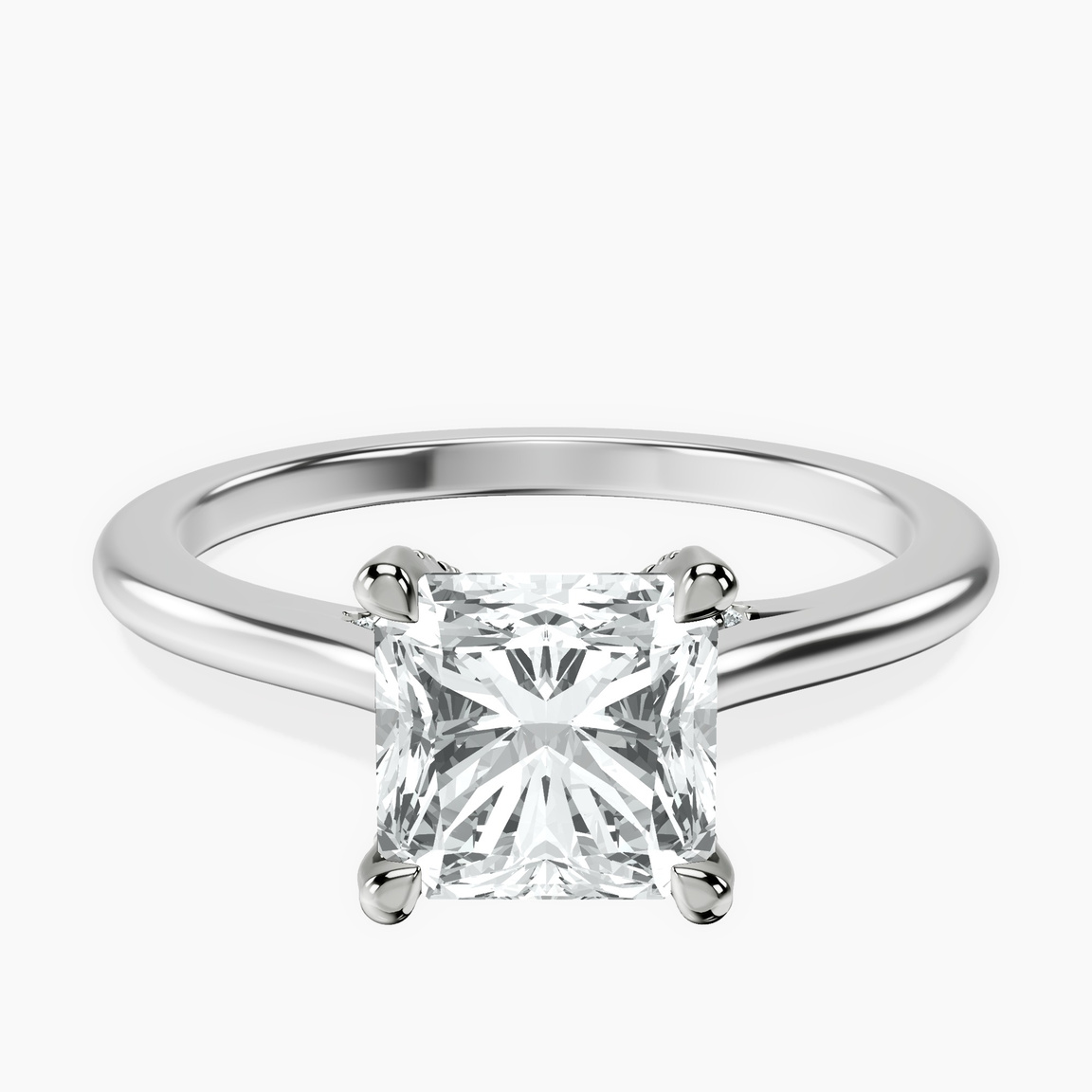 10kt White Gold Agnes Criss cross Prong Solitaire 1.5mm Lab Diamond Ring front image