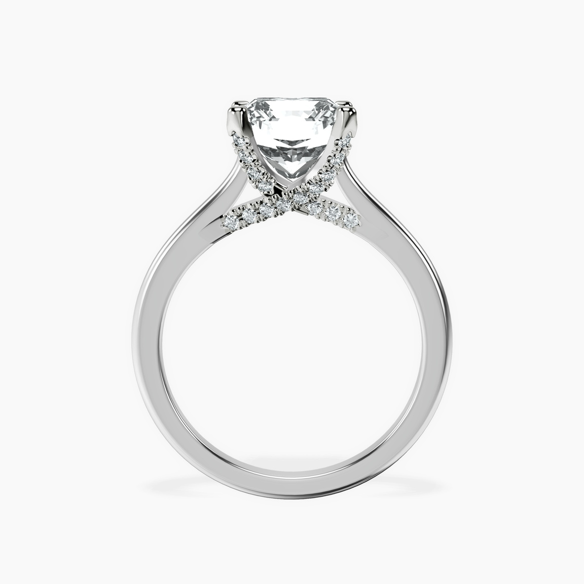 10kt White Gold Agnes Criss cross Prong Solitaire 1.5mm Lab Diamond Ring side right image one