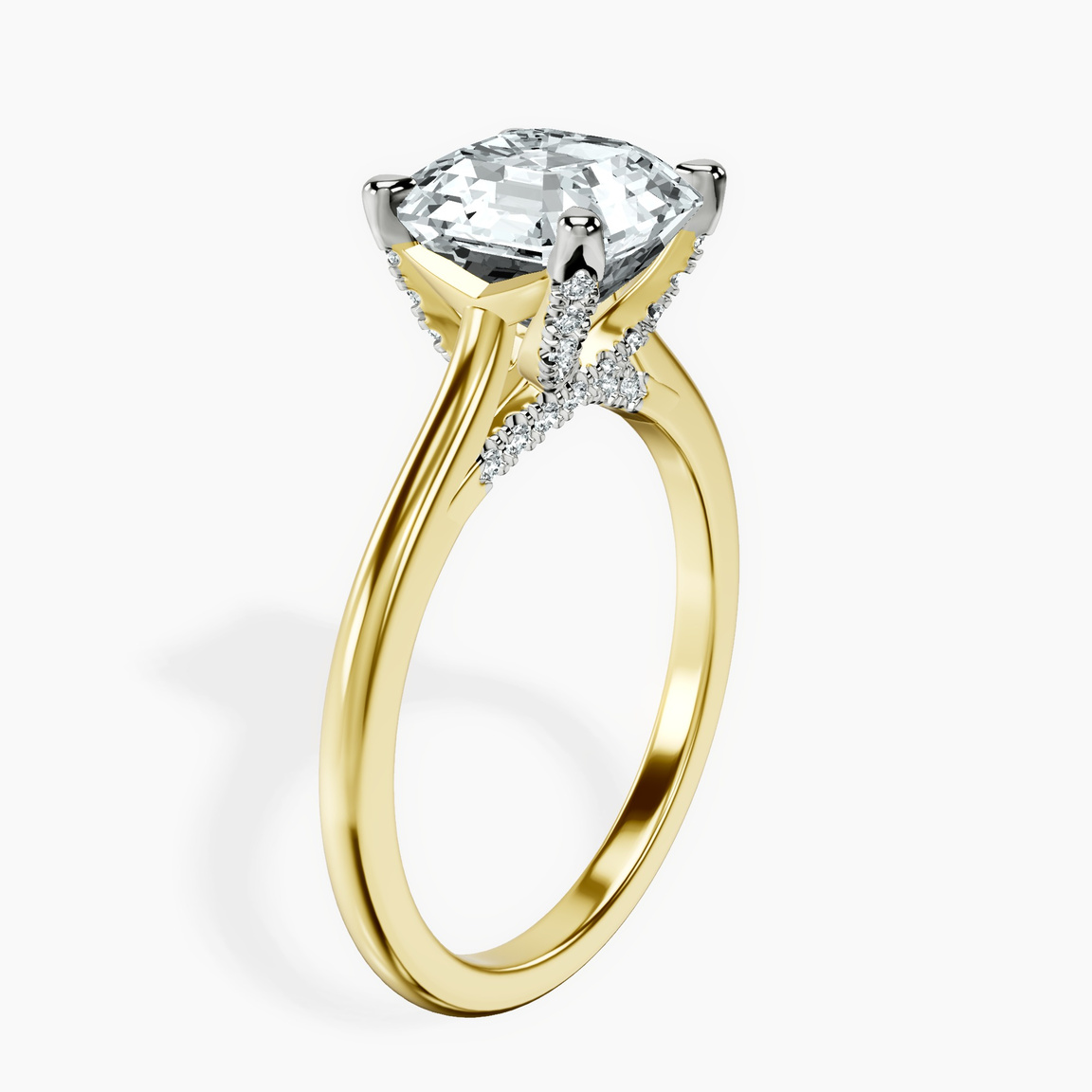 10kt Yellow Gold Agnes Criss cross Prong Solitaire 1.5mm Lab Diamond Ring standing product image one