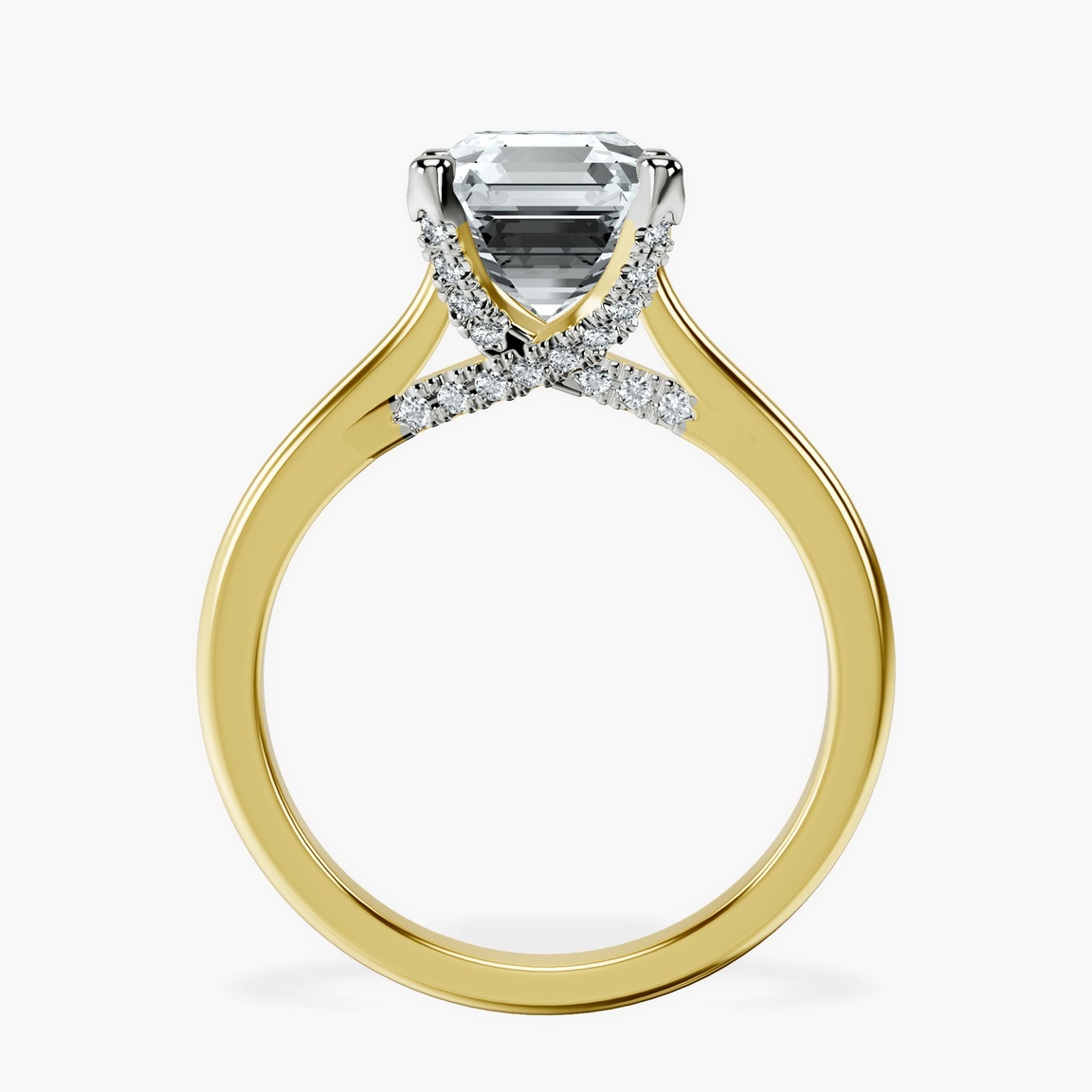 10kt Yellow Gold Agnes Criss cross Prong Solitaire 1.5mm Lab Diamond Ring side right image one