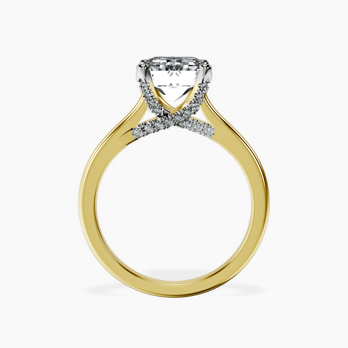 10kt Yellow Gold Agnes Criss cross Prong Solitaire 1.5mm Lab Diamond Ring side right image one