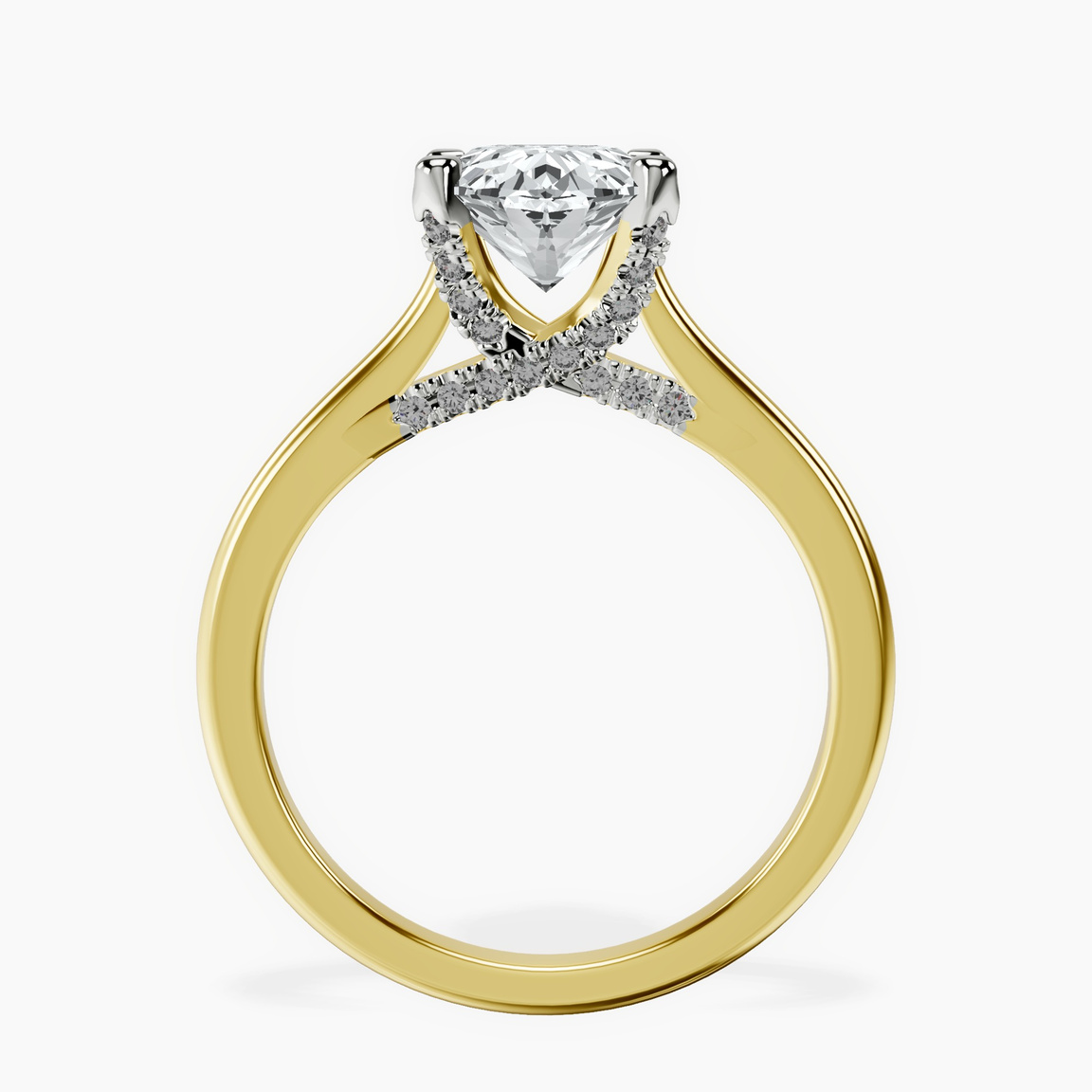 10kt Yellow Gold Agnes Criss cross Prong Solitaire 1.5mm Lab Diamond Ring side right image one