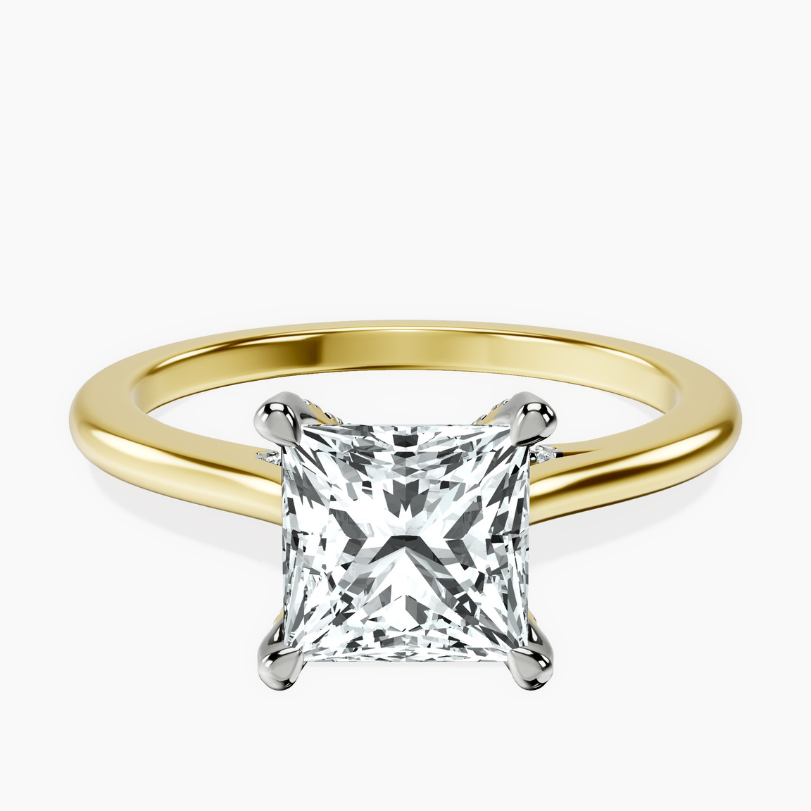 10kt Yellow Gold Agnes Criss cross Prong Solitaire 1.5mm Lab Diamond Ring front image