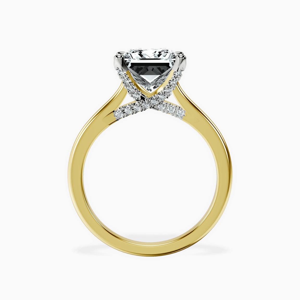 10kt Yellow Gold Agnes Criss cross Prong Solitaire 1.5mm Lab Diamond Ring side right image one