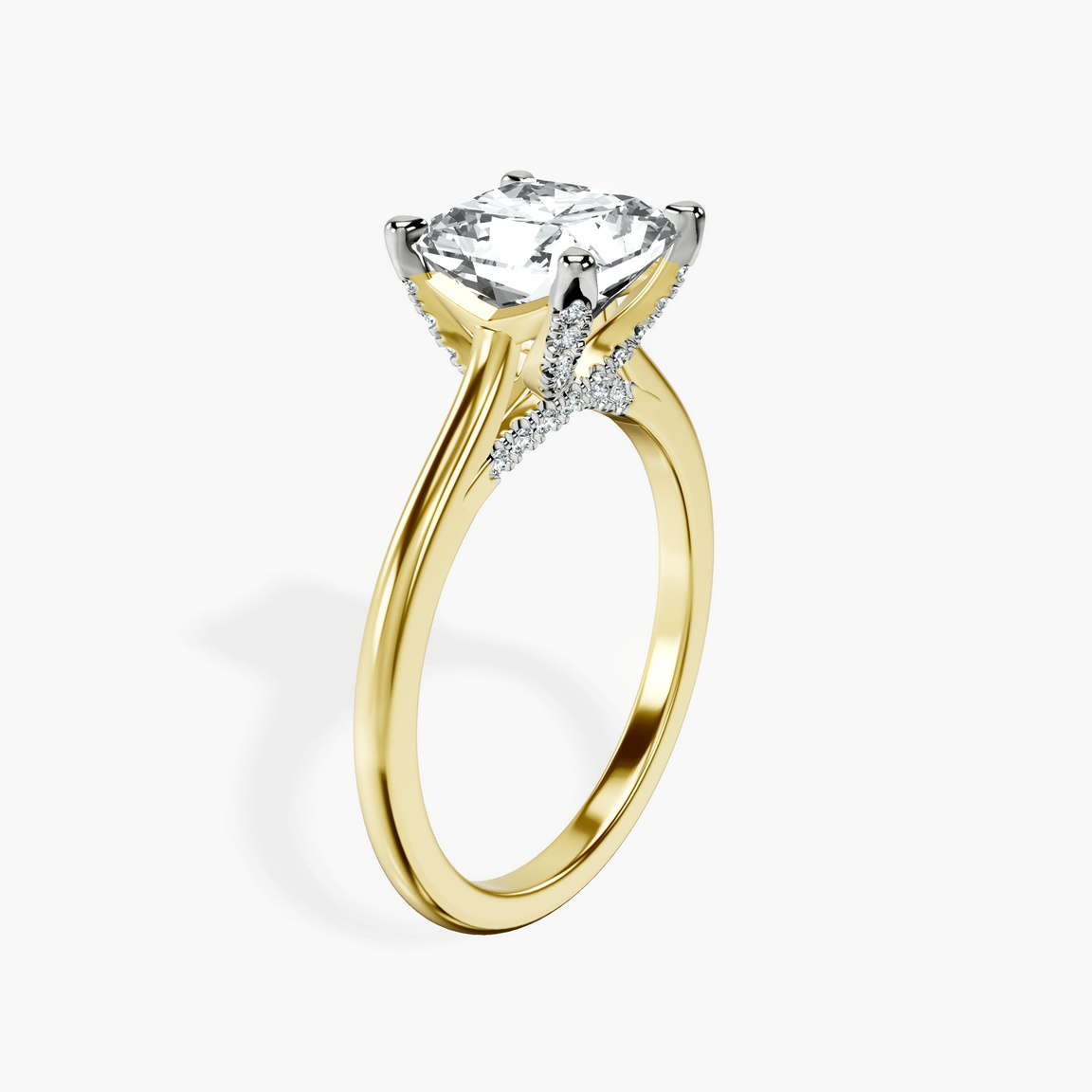 10kt Yellow Gold Agnes Criss cross Prong Solitaire 1.5mm Lab Diamond Ring standing product image one