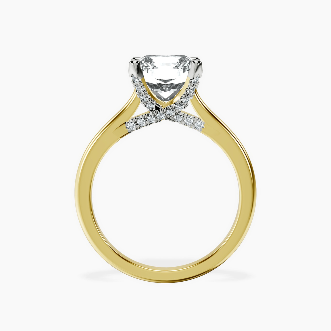 10kt Yellow Gold Agnes Criss cross Prong Solitaire 1.5mm Lab Diamond Ring side right image one