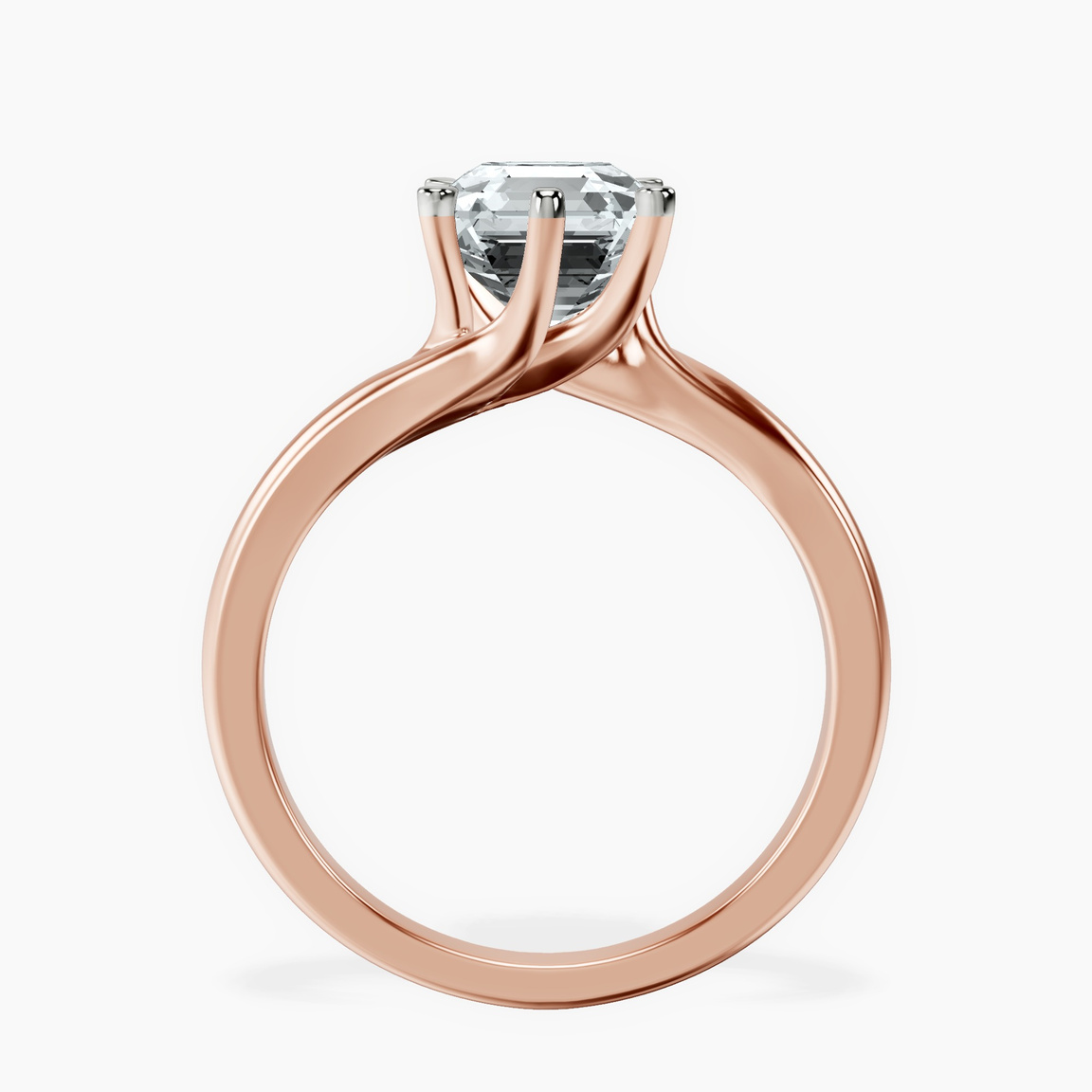 14kt Rose Gold Seraphina Twist Prongs Solitaire 1.5mm Lab Diamond Ring side right image one