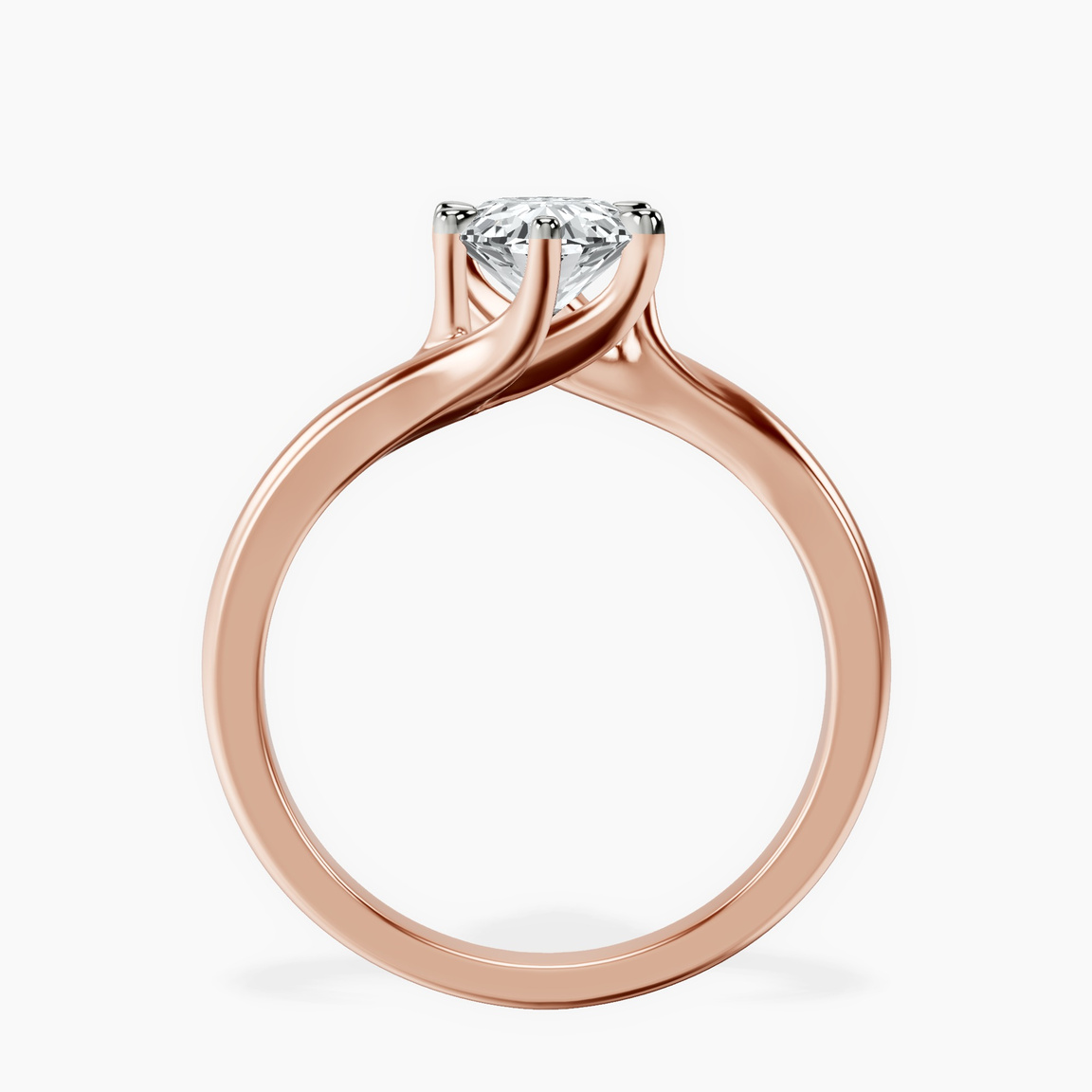 10kt Rose Gold Seraphina Twist Prongs Solitaire 1.5mm Lab Diamond Ring side right image one
